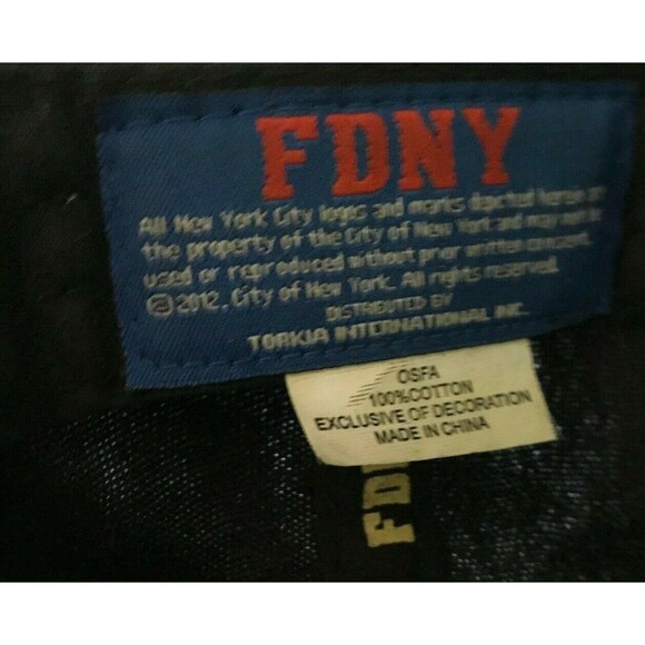 FDNY New York City Fire Department Hat Embroidered Adjustable Black Baseball Cap - Picture 8 of 8